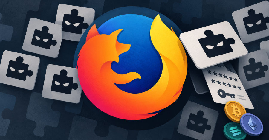 Pesquisadores de segurança acabaram de expor um grupo perigoso de 16 extensões maliciosas para o Mozilla Firefox criadas para roubar frases de recuperação e chaves privadas de carteiras cripto. Os add-ons se disfarçam de portais de carteira, utilitários de desktop e ferramentas de navegador, mas no instante em que você importa uma carteira, o código intercepta sua frase secreta e envia tudo direto para servidores Cloudflare controlados pelos atacantes.

Quatro das extensões são clones da Rabby Wallet e o restante se passa pela OKX Wallet, com quase todas se conectando a um único domínio falso. A troca constante de nomes, versões e ícones dificultava a identificação, mas todas já foram removidas da loja.

Se você digitou uma frase de recuperação ou chave privada real em alguma dessas extensões, considere sua carteira comprometida. Crie uma carteira nova em um sistema limpo, transfira seus ativos e reforce sua proteção com ferramentas focadas em privacidade antes que a próxima onda de malware chegue ao navegador.
