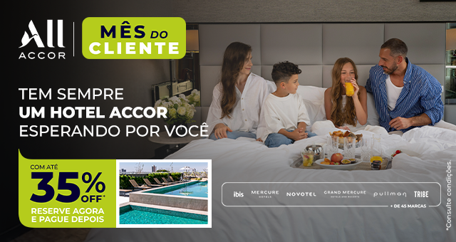 É agora ou nunca. A promoção Mês do Cliente ALL Accor termina hoje, 22 de setembro, às 18h59 no horário de Brasília, com até 35% OFF em hospedagens na América Latina, América do Norte e Caribe.

Associados também ganham pontos Reward em dobro ao reservar exclusivamente pelo aplicativo ALL Accor. A oferta vale para estadias entre 8 de outubro e 31 de dezembro de 2026, sem pré-pagamento e com cancelamento ou remarcação flexíveis.

Se você quer viajar ainda este ano gastando menos e acumulando mais, essa é a última chance de garantir tarifas reduzidas e turbinar seu saldo de pontos.