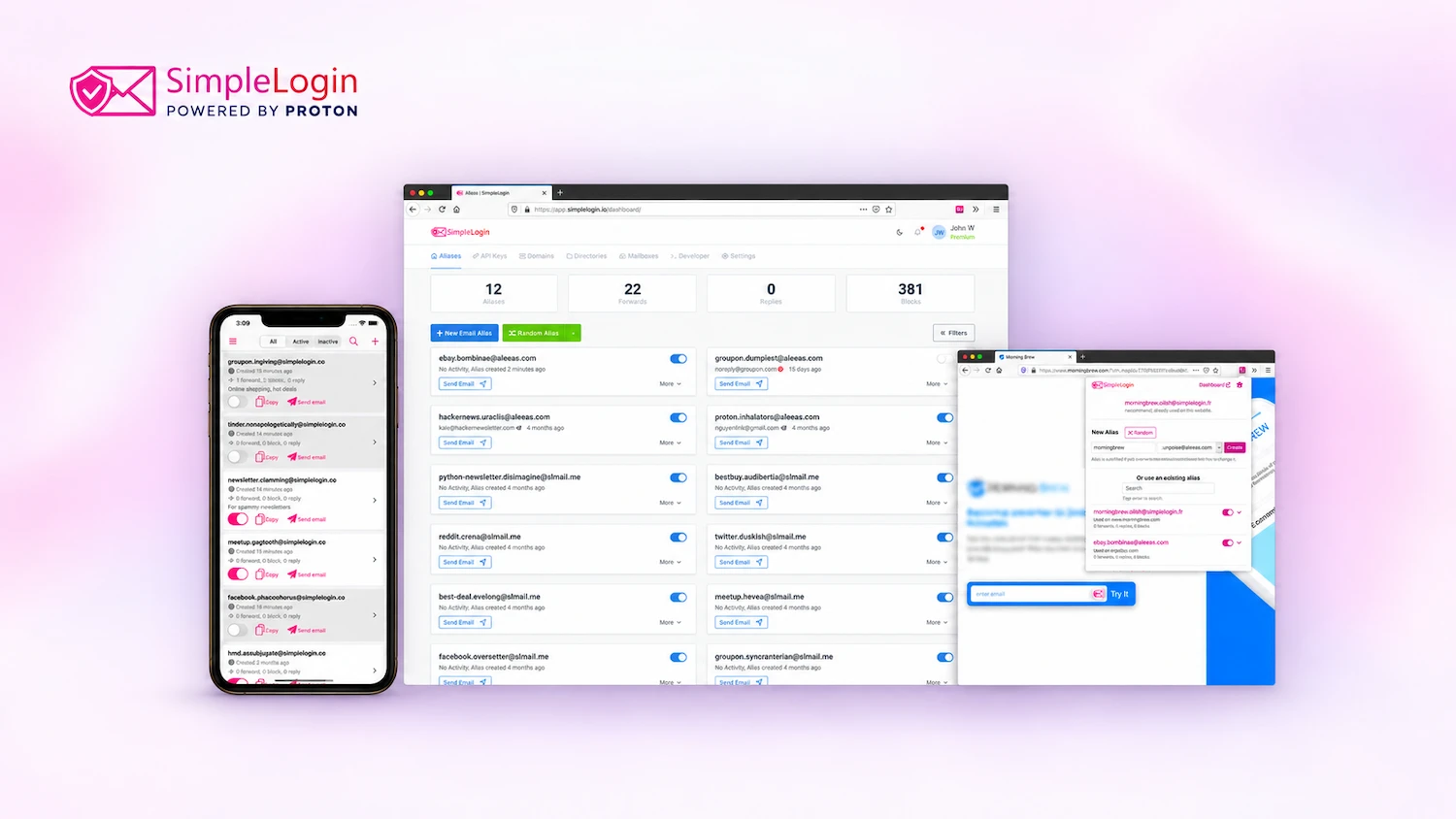 Cada cadastro entrega seu email verdadeiro para mais uma empresa que pode vazar, vender ou perder seus dados em um ataque. O SimpleLogin, serviço de aliases open source da Proton, resolve isso criando um endereço novo para cada site, compra e newsletter.

As mensagens chegam direto na sua caixa de entrada atual e as respostas passam pelo alias, então seu endereço real nunca aparece. Basta desativar um alias para o spam parar na hora, o que também revela exatamente qual serviço vazou seus dados.

O plano gratuito inclui 10 aliases e uma caixa de destino, e o premium por 4 dólares ao mês libera aliases ilimitados, domínios personalizados, várias caixas e criptografia PGP. É uma camada leve de controle sobre sua identidade digital, com opção de auto-hospedagem, que combina perfeitamente com o resto do seu kit de privacidade.