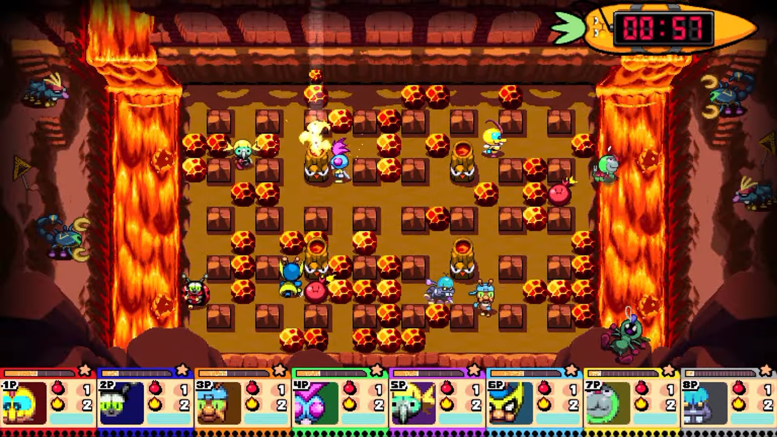 A Dotemu surpreendeu os jogadores com um novo jogo gratuito para festas. Blasterbug: Last Bug Standing! é um 'bomb-em-up' inspirado nos clássicos jogos de arena em grade, e já está disponível de graça no Steam para PC.

Até oito jogadores podem batalhar em 15 arenas e cinco modos, escolhendo entre 15 insetos diferentes em multiplayer local ou online. É um agradecimento em formato pequeno aos fãs do estúdio responsável por Streets of Rage 4 e TMNT: Shredder's Revenge, com DLC opcional temático de Absolum para quem quiser mais.

E o melhor? Não custa nada. Entre, escolha seu inseto e comece a explodir.