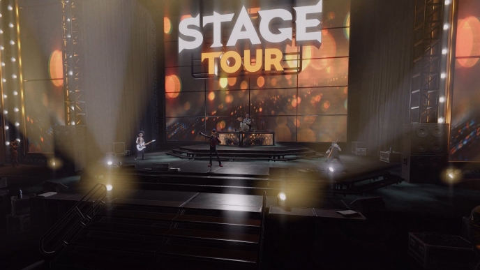 Stage Tour é o revival dos jogos de ritmo que os fãs de Guitar Hero e Rock Band esperavam. Desenvolvido pela RedOctane Games, estúdio formado por veteranos de Guitar Hero, Rock Band e DJ Hero, o jogo traz de volta a magia cheia de energia da era dos instrumentos de plástico com um toque moderno.

Testamos o jogo na Gamescom 2026 e mandamos ver em 'Kickstart My Heart', do Motley Crue, e 'Starlight', do Muse, com as clássicas guitarras de plástico. As trilhas de notas conhecidas, a intensidade do co-op e o Stage Presence estão de volta, junto com compatibilidade para instrumentos antigos das eras de Xbox 360 e PS2 e uma nova linha de periféricos da CRKD.

Stage Tour chega em 10 de dezembro de 2026 para PC, PS5, Xbox Series X|S e Nintendo Switch 2. Seja você um veterano dos jogos de ritmo ou um novato, esse pode ser o retorno que o gênero merece.