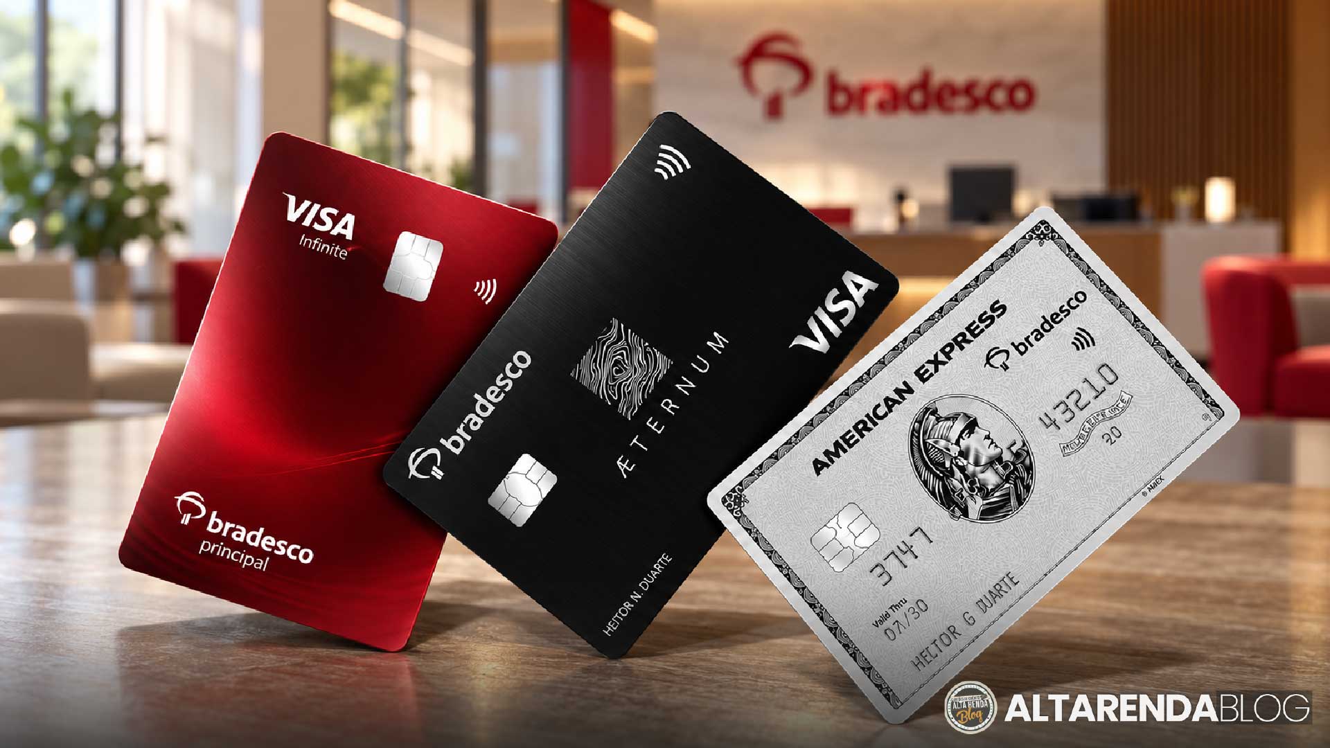 O Bradesco Principal fechou 2026 com força total. Cerca de 400 mil clientes de alta renda já foram migrados, e o banco persegue abertamente a meta de 1 milhão de membros até dezembro. Se você ganha acima de R$ 25 mil por mês ou tem pelo menos R$ 300 mil investidos, o seu convite pode estar mais perto do que imagina.

Ao entrar no Principal, o cliente ganha gerente de relacionamento dedicado, advisor de investimentos, atendimento em horário estendido, conta nos Estados Unidos pelo Bradesco Bank e três opções de cartão: Bradesco Principal, Visa Aeternum e The Platinum Card. O cartão Principal zera a anuidade ao gastar R$ 15 mil por mês ou manter R$ 300 mil investidos.

Para quem movimenta dinheiro entre países, combinar os benefícios internacionais do segmento com ferramentas como Nomad (código TWUSX2GB7T) ou Wise deixa a parte do dólar e das viagens muito mais fluida. A pergunta já não é se vale aceitar, e sim qual cartão combina de verdade com o seu perfil.