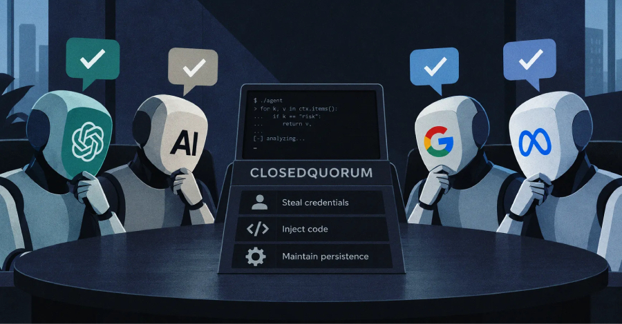 Um novo implante para Windows chamado CLOSEDQUORUM faz algo que os pesquisadores nunca tinham documentado antes: entrega as decisões de comando e controle para a inteligência artificial. Em vez de esperar ordens de um servidor do atacante, ele pergunta a até quatro serviços comerciais de IA, DeepSeek, Qwen, Mistral e Google Gemini, qual deve ser o próximo passo, e executa a ação que receber mais votos.

As opções são pesadas. O malware pode extrair credenciais da memória do Windows, roubar senhas salvas do Chrome, Edge e Firefox e varrer dados de carteiras cripto como MetaMask, Exodus e Ethereum. Também consegue injetar código em outros processos e criar três formas diferentes de persistência com nomes temáticos de Windows Update para parecer atividade normal do sistema.

A Cisco Talos, que encontrou a amostra, afirma que a versão pública está incompleta e nunca foi vista funcionando de ponta a ponta, mas o design sozinho já marca uma virada. Os atacantes estão terceirizando decisões para serviços que não controlam, uma arquitetura tão frágil quanto assustadora. A recomendação é caçar comportamento, não domínios, e observar tráfego de IA se misturando silenciosamente com acesso ao LSASS, injeção de processos e webhooks do Discord. Se você se importa com sua privacidade, uma VPN confiável e hábitos mais rígidos deixaram de ser opcionais.