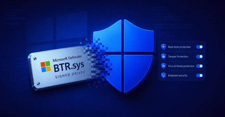 Pesquisadores de segurança revelaram uma técnica impressionante que transforma o driver legítimo e assinado do Microsoft Defender em uma arma para apagar softwares de segurança na inicialização, sem explorar nenhuma falha e sem depender de drivers de terceiros. Batizada de BTR Reforged, a abordagem abusa do BTR.sys, um componente nativo do Windows presente desde o Windows 7, para executar operações no nível do kernel que conseguem remover toda a pilha do Defender de um Windows 11 25H2 totalmente atualizado, mesmo com a Proteção de Adulteração ativada.

Como o BTR.sys é um componente obrigatório do Windows, ele não pode entrar na lista de bloqueio de drivers vulneráveis da Microsoft sem quebrar o próprio Defender, e a Microsoft afirmou que nenhum patch está planejado. A técnica exige privilégios de administrador, e os pesquisadores já publicaram guias de detecção e uma ferramenta de prova de conceito para ajudar na defesa. Para quem leva segurança a sério, adicionar uma camada extra de privacidade como a ProtonVPN é uma escolha inteligente.