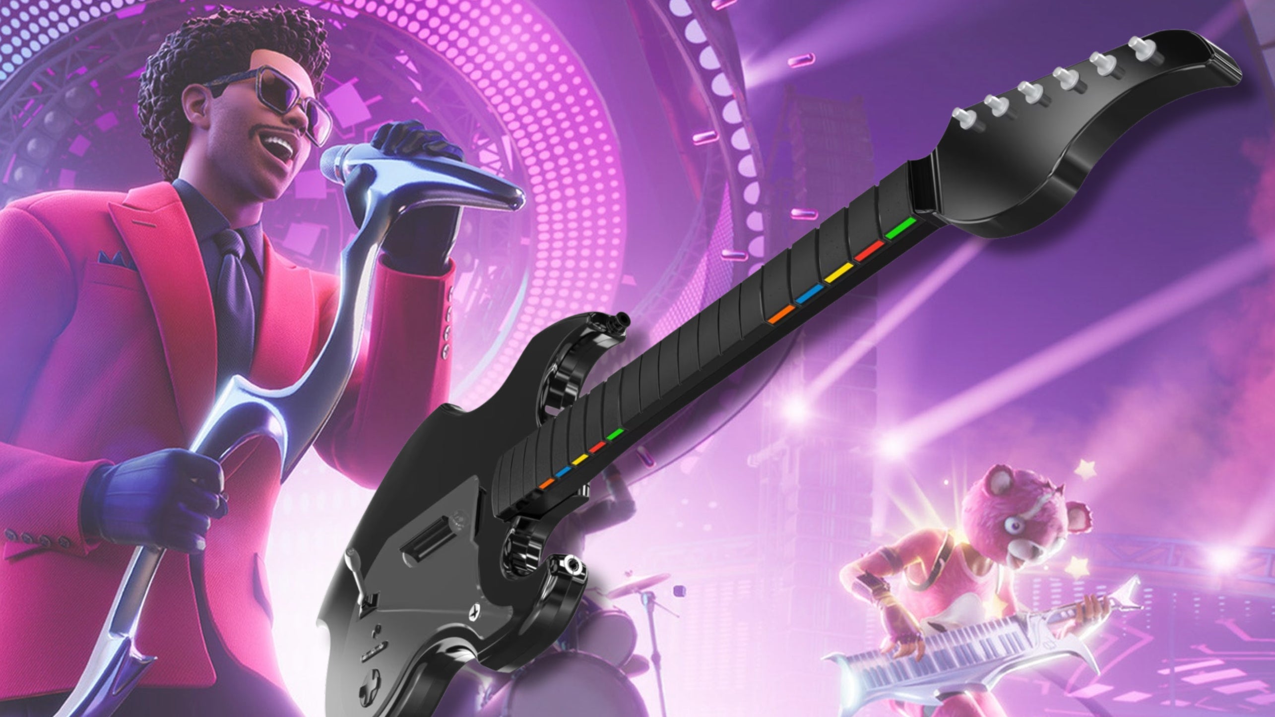 O palco do Fortnite Festival acaba de ganhar um upgrade de peso. No Prime Big Deal Days, os controles de guitarra PDP Riffmaster e CRKD Gibson Les Paul estão com descontos de até 40 por cento, com o clássico Riffmaster caindo para 89,99 dólares nas versões de PS5, Xbox e Switch 2.

São os controles feitos para arrasar no Fortnite Festival e no Rock Band 4, com cordas silenciosas, braço retrátil para levar na estrada, personalização pelo app da CRKD e opção de conexão com fio de baixa latência para os fãs de Clone Hero. O detalhe é que a maioria desses descontos é exclusiva para assinantes Prime, então a entrada de verdade custa uma assinatura em cima do hardware.

E vale dizer o que você está comprando: o Fortnite Festival é um modo gratuito em que cada temporada traz um novo Passe de Batalha, músicas gratuitas rotativas e uma loja que nunca para de vender faixas. É um ótimo momento para garantir uma guitarra com desconto, mas fique atento à máquina de lucro que segue girando por trás da nostalgia.