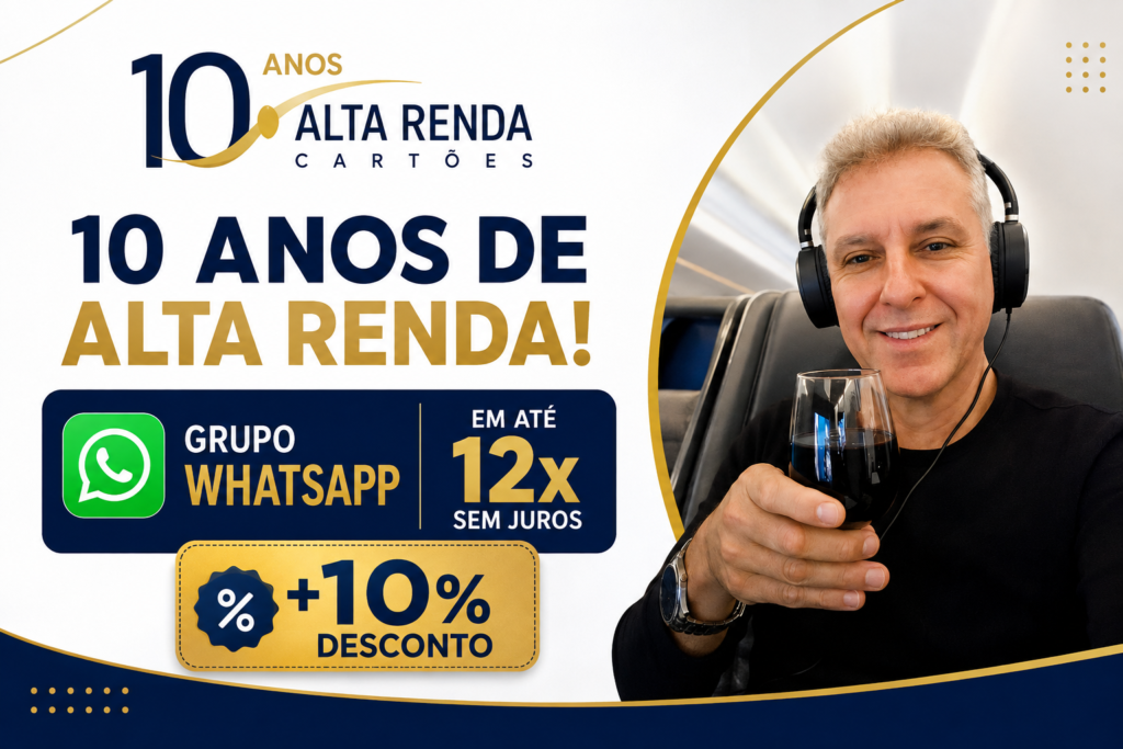 Há 10 anos, a comunidade Alta Renda ensina brasileiros a extrair o máximo de cartões de crédito, programas de fidelidade e viagens premium. Para marcar a data, o grupo está com promoção especial com 10% de desconto, parcelamento em até 12x sem juros e dois meses extras de bônus para membros ativos.

A celebração vem acompanhada de um mapa real: dezenas de destinos internacionais e mais de 120 cidades brasileiras visitadas com milhas e estratégias inteligentes com cartões. Para quem planeja a próxima viagem, serviços como Nomad e Wise ajudam a gastar no exterior e fazer transferências internacionais com mais facilidade.