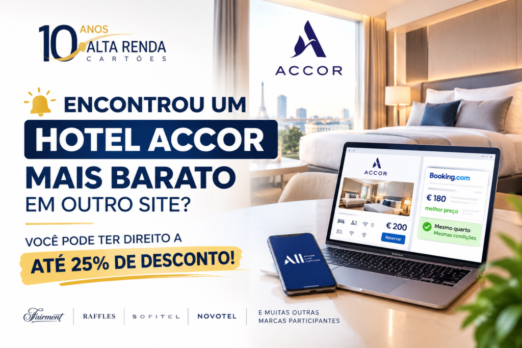 A Garantia do Melhor Preço da Accor transforma a reserva direta em uma chance real de economia. Reserve por um canal Accor e depois encontre o mesmo quarto, nas mesmas datas e condições, por um preço público menor em um site de terceiros. Se a solicitação for aprovada, a Accor iguala a tarifa mais baixa e ainda aplica um desconto extra: 10% para Fairmont e Raffles, ou 25% para a maioria das outras marcas elegíveis. Em um exemplo prático, uma reserva de € 200 pode cair para € 135 quando o mesmo quarto aparece por € 180 em outro canal.

As regras exigem atenção. A reclamação deve ser feita em até 24 horas após a confirmação da reserva e, no máximo, 48 horas antes da chegada. A tarifa precisa ser realmente comparável, com mesmo hotel, quarto, hóspedes, condições de pagamento e cancelamento. Ficam de fora tarifas de grupo, corporativas, de membros, pacotes e inventário oculto. Também é obrigatório anexar uma captura de tela com data e preço. A diferença mínima é de 5% ou € 5, e a conversão de moeda segue a taxa da Accor. Para quem viaja e lida com câmbio, serviços como Wise e Nomad podem facilitar a gestão do dinheiro no exterior.