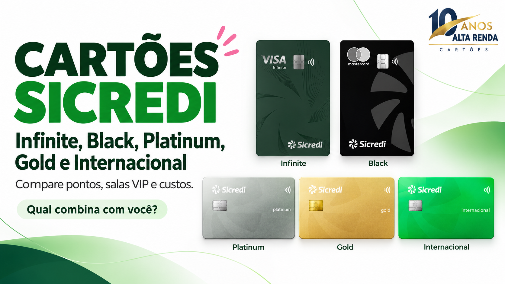 A linha de cartões Sicredi para pessoa física vai do Internacional, focado no uso cotidiano, ao Visa Infinite, com 3 pontos por dólar, pontos que não expiram e acessos ilimitados a salas VIP. Uma comparação detalhada mostra como ficam os benefícios, o acúmulo de pontos e as condições de cada um dos cinco cartões.

O ponto de atenção é que anuidade e condições comerciais variam conforme a cooperativa, então a escolha ideal depende do perfil de viagem e do gasto mensal. Para quem viaja muito, Infinite e Mastercard Black se destacam; o Platinum surge como opção intermediária com proteção em viagens, enquanto Gold e Internacional atendem rotinas mais simples.