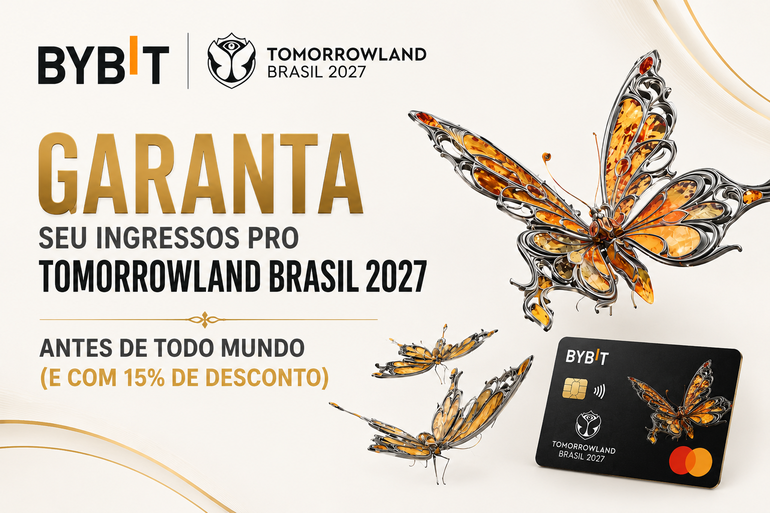 Se você quer garantir presença no Tomorrowland Brasil 2027, essa é a chance de entrar na frente. Usuários do Bybit Card terão acesso à pré-venda exclusiva a partir de 21 de setembro às 10h (horário de Brasília), com 15% de desconto na compra do ingresso, limitado a R$ 200.

A edição anterior esgotou o Early Bird em apenas duas horas, então quem quiser viver essa experiência precisa se preparar agora. O cartão virtual da Bybit pode ser aprovado rapidamente, permitindo que você já tenha saldo e cartão prontos antes da abertura dos portões virtuais.