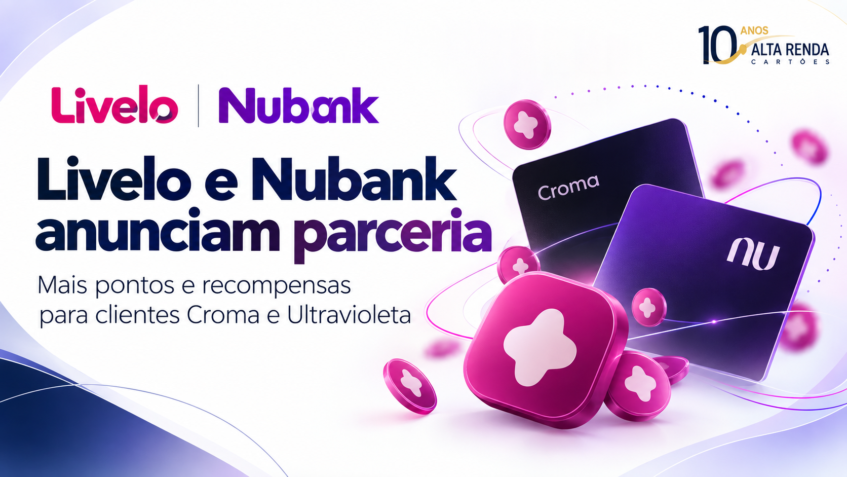 Notícia e tanto para quem vive de pontos e milhas: a Livelo e o Nubank acabam de anunciar uma parceria estratégica que conecta dois dos maiores ecossistemas digitais do Brasil. A partir de 28 de setembro, clientes Nubank Ultravioleta e Croma podem transferir seus pontos diretamente para a Livelo pelo app do Nu, com paridade de 1 para 1 e sem exigência de valor mínimo.

Como oferta de lançamento, clientes Ultravioleta que transferirem acima de 1.000 pontos recebem 10% de bônus, limitado a 50 mil pontos por CPF, válido até 12 de outubro. No Ultravioleta o acúmulo começa em 2,2 pontos por dólar gasto, enquanto no Croma é de 1,4 pontos por dólar, ou seja, o gasto do dia a dia vira viagem, produtos e experiências em mais de 600 parceiros da Livelo.

É um upgrade enorme para quem ama viajar. Os pontos da Livelo abrem portas para passagens, hotéis e experiências, e a Conta Global Ultravioleta permite administrar mais de 40 moedas com spread zero e IOF zero nas transações internacionais no cartão. Se o plano é viajar para fora, combinar esse motor de pontos com uma conta global como a Nomad é a forma mais inteligente de fazer cada real render.