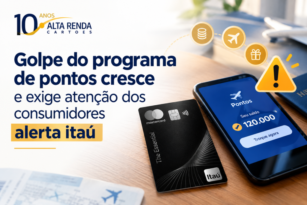 Criminosos estão de olho nos saldos de pontos, milhas e recompensas dos consumidores. O Itaú Unibanco alerta que o golpe do programa de pontos está crescendo: mensagens falsas sobre benefícios prestes a expirar ou promoções exclusivas levam vítimas a sites não oficiais para roubar senhas, dados de cartão e códigos de autenticação.

A orientação é clara: acesse os programas de fidelidade somente pelos canais oficiais, desconfie de contatos não solicitados e nunca compartilhe credenciais de segurança. Se a mensagem criar urgência ou prometer vantagens boas demais, pare e verifique antes de agir. Essa checagem rápida pode evitar prejuízos financeiros e proteger seus dados pessoais.
