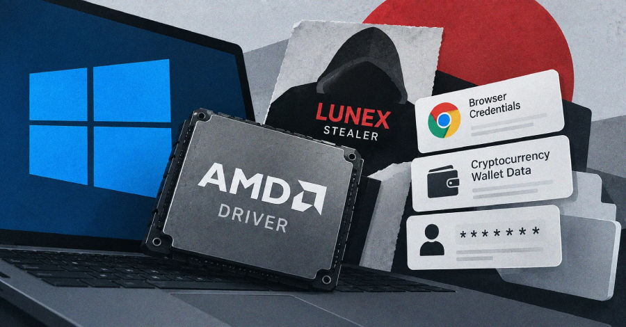 Uma nova plataforma de malware como serviço chamada Lunex está causando impacto no submundo cibercriminoso, e usa um driver vulnerável da AMD Radeon para cegar ferramentas de segurança antes de roubar seus dados mais sensíveis. Descoberta pela Ontinue, a cadeia de ataque começa com uma página de CAPTCHA falsa e termina com um agente de comando e controle completo que extrai credenciais de sete navegadores baseados em Chromium e cinco carteiras de criptomoedas desktop.

A técnica é um raro ataque 'bring your own vulnerable driver' (BYOVD), explorando a CVE-2023-20598 para escalar privilégios e desativar a proteção de endpoint enquanto mantém os processos em execução. Uma vez dentro, o LunexLoader instala um host de mensagens nativas do Chrome persistente que concede aos atacantes acesso remoto ao sistema de arquivos, sobrevivendo a reinicializações e até à exclusão do binário do stealer.

Com 28 painéis ativos em 13 países e um desenvolvedor de língua russa, o Lunex representa uma grande expansão do ecossistema MaaS. Para se proteger, mantenha seus drivers AMD atualizados, use uma VPN confiável como a ProtonVPN e evite clicar em prompts de CAPTCHA suspeitos.