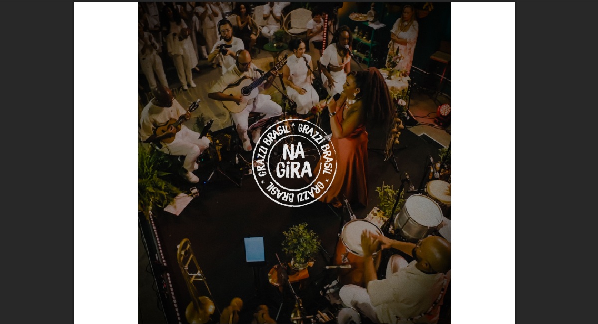 A cantora e compositora Grazzi Brasil lançou Na Gira, um álbum e DVD ao vivo que celebra o samba, a ancestralidade e a espiritualidade afro-brasileira. O projeto mergulha na Umbanda e no sincretismo religioso do Brasil.

Dividido em duas partes simbólicas, o trabalho representa o povo da direita, com músicas para Orixás, Pretos-Velhos, Marinheiros e Baianos, e o povo da esquerda, dedicado a Exus, Pombas-gira e Exus-Mirins. A sonoridade une vozes potentes, tambores, cavaquinho e violão de sete cordas em uma celebração vibrante.

Mais do que um lançamento musical, Na Gira é um convite ao respeito à diversidade religiosa e uma resposta à intolerância que ainda marginaliza mulheres e pessoas negras da Umbanda. Uma obra para ouvir com atenção e espalhar pelos quatro cantos.