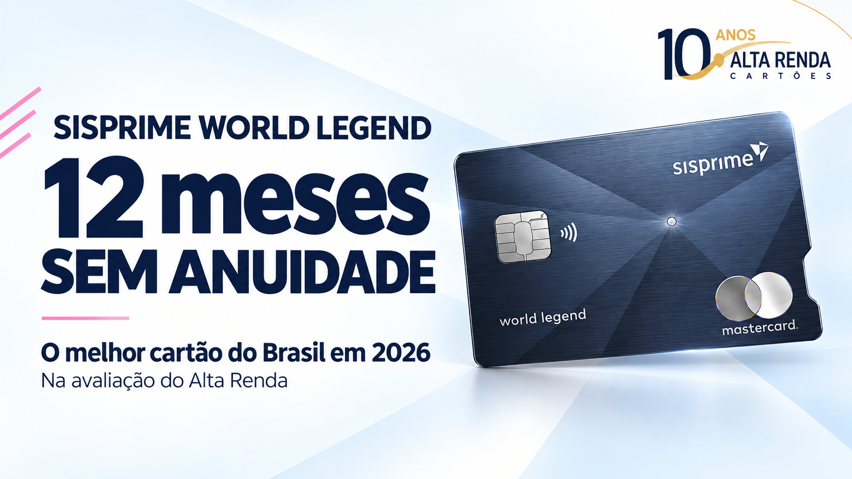A Sisprime apresentou oficialmente o World Legend Mastercard, a categoria mais alta da linha Mastercard, com uma proposta que mira quem viaja e gasta no exterior: 8 pontos por dólar em compras internacionais, 5 pontos por dólar nas compras nacionais e spread cambial de 0%.

A campanha de lançamento deixa tudo mais atraente. Cartões ativados até 31 de março de 2027 ganham 12 meses de isenção de anuidade. Depois desse período, faturas acima de R$ 40 mil têm isenção integral, e faturas entre R$ 20 mil e R$ 40 mil recebem 50% de desconto. Para quem movimenta dinheiro em várias moedas, soluções de conta global como Nomad e Wise ajudam a extrair ainda mais valor.

O cartão ainda oferece acesso ilimitado a salas VIP para o titular, até 8 acessos para acompanhantes por ano em programas como LoungeKey, Mastercard Airport Experiences, W Premium Lounge e DragonPass, além do acabamento em metal com cristais Swarovski. É uma aposta forte no público que viaja muito e concentra gastos no cartão.