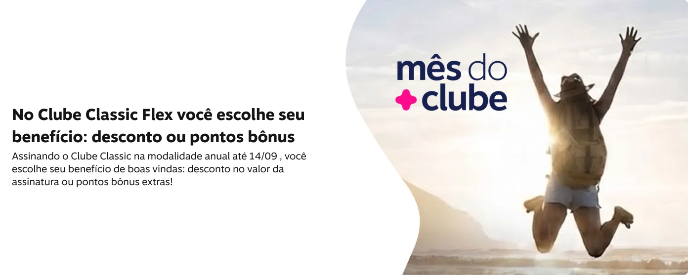A Livelo prorrogou uma das campanhas mais comentadas do ano e abriu dois caminhos bem diferentes para quem entrar no Clube Classic Flex anual. Com o cupom QUERODESCONTO, a mensalidade cai para 24,90 reais e ainda rende 14.000 pontos ao longo de doze meses. Com o QUEROPONTOS, o assinante paga 42,65 reais por mês e acumula robustos 25.000 pontos, com a maior parte creditada nos três primeiros meses.

O destaque é a matemática da coisa: o custo por mil pontos fica entre cerca de 19 e 21 reais, dependendo da opção e do pagamento anual à vista, um dos melhores índices que um caçador de pontos encontra no ano. E tem mais: os pontos não expiram enquanto a assinatura permanecer ativa, então o saldo só cresce.

Para quem paga com cartão Elo, existe um bônus cumulativo de 1.000 pontos extras em novas assinaturas, ou 500 pontos para quem escolher a opção com desconto. Isso eleva o teto da campanha para 26.000 pontos, com o crédito extra previsto até 15 de outubro de 2026 e adesões válidas até 22 de setembro.