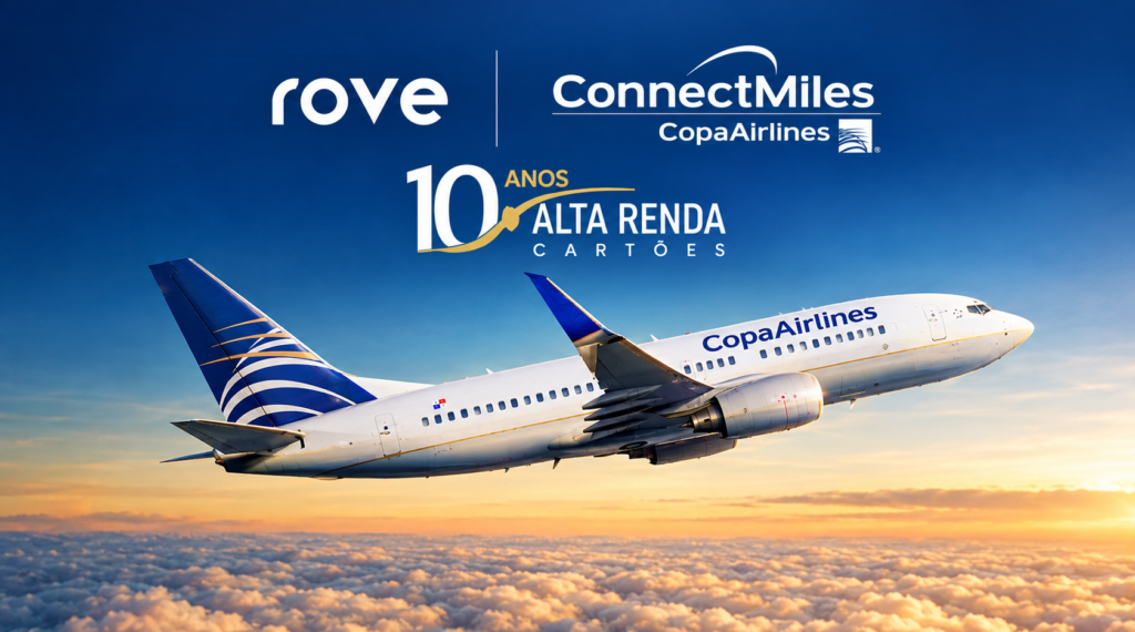 O Rove e o ConnectMiles, programa de fidelidade da Copa Airlines, oficializaram uma parceria imperdível. Por tempo limitado, cada transferência de milhas Rove para o ConnectMiles ganha 40% de bônus: transfira 1.000 milhas Rove e receba 1.400 milhas Copa. A promoção vai até 30 de setembro de 2026, então aproveite para turbinar seus pontos antes da viagem dos sonhos.

Com hub na Cidade do Panamá, a Copa Airlines conecta mais de 80 destinos nas Américas e no Caribe. Como a companhia faz parte da Star Alliance, o ConnectMiles amplia ainda mais as possibilidades, com acesso a mais de 1.300 destinos ao redor do mundo por meio de parceiros.

Importante lembrar: a transferência é definitiva e não pode ser revertida, e o bônus é válido apenas para transferências concluídas até o prazo. Se você tem milhas Rove e quer mais flexibilidade para viajar, essa parceria é uma excelente oportunidade.
