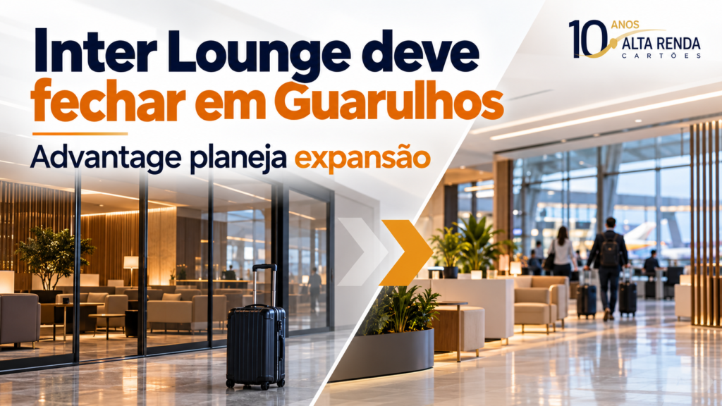 Uma grande mudança está a caminho de um dos aeroportos mais movimentados do Brasil. O Inter teria perdido a disputa pelo espaço de sua sala VIP no embarque doméstico do Terminal 2, em Guarulhos, e a ADVT VIP Lounge, operada pela Advantage, deve assumir a área.

Ainda não há data confirmada para o fechamento da sala do Inter nem para a abertura da operação da Advantage. Os canais oficiais do Inter e o site de GRU Airport ainda mostram a sala como disponível, então confira o Super App Inter antes de ir ao aeroporto.

Para clientes Inter Prime e Win, a sala representa acesso gratuito e ilimitado, além dos benefícios do Priority Pass. Se a mudança se confirmar, esses viajantes podem precisar contar com salas parceiras, então verificar seus benefícios antes de embarcar nunca foi tão importante.