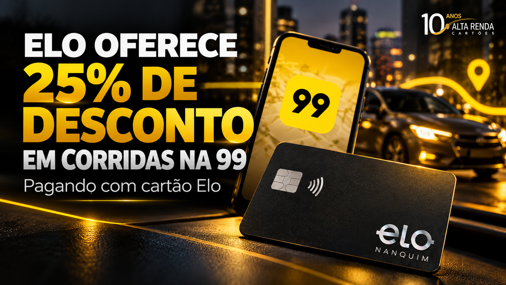 A Elo fechou parceria com a 99 para oferecer até 25% de desconto em corridas para clientes que pagarem com cartão de crédito Elo. O benefício vale para todas as categorias da 99, incluindo 99Moto, 99Negocia, 99Plus, 99eletric-Pro, 99Pop e 99Táxi.

O cliente resgata um cupom no app da 99 e pode usar o desconto até cinco vezes dentro do mês de resgate, com limite de R$ 8 por corrida. A oferta reforça o uso do cartão como caminho direto para economizar na mobilidade do dia a dia.