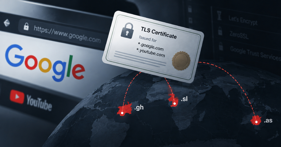 O Google revelou que atacantes sequestraram os domínios de topo .gh, .sl e .as e obtiveram certificados HTTPS não autorizados para vários domínios do Google e do YouTube. Com esses certificados, poderiam se passar por sites reais em conexões criptografadas e ler dados privados.

O Chrome bloqueou os certificados via CRLSets, e o Google trabalhou com as autoridades certificadoras para revogá-los. O caso mostra como a confiança no DNS é frágil e por que donos de domínios devem acompanhar os logs de Certificate Transparency. Para proteger sua navegação em redes hostis, o ProtonVPN é uma opção de privacidade.
