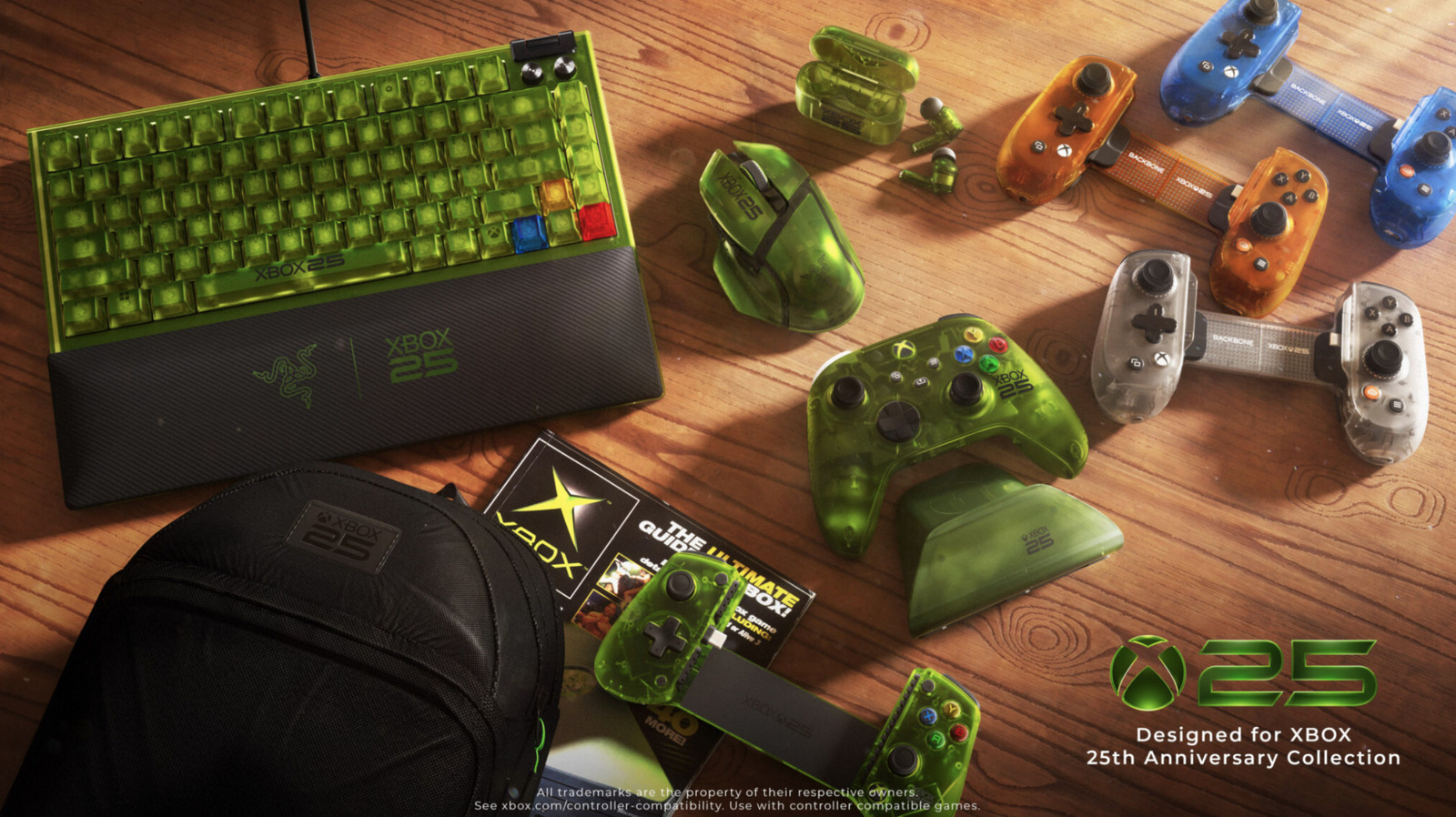 A Microsoft está celebrando 25 anos de Xbox com um tesouro de hardware verde translúcido. De periféricos da Razer, como o mouse Basilisk V3 Pro e o teclado BlackWidow V4 75%, aos fones Hammerhead V3 X, dock de carregamento da 8BitDo e controle mobile GameSir X5 Lite, a linha de aniversário é pura nostalgia.

Também tem o Backbone Pro Xbox 25th Anniversary Edition em cores surpresa e a bolsa PowerA para os portáteis Ally. As pré-vendas já estão abertas, e o console Xbox Series X verde translúcido limitado chega neste outono.