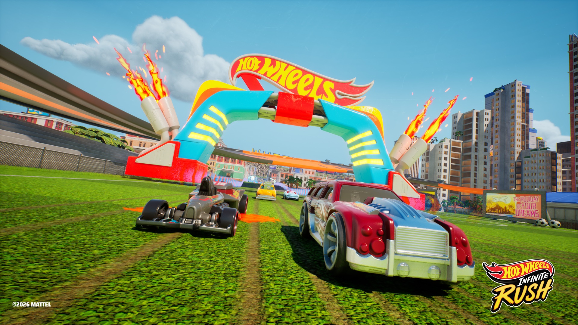 A Milestone voltou à garagem da Hot Wheels com Infinite Rush, um arcade de corrida que troca a fantasia do mundo real vista em Unleashed por ilhas abertas temáticas de brinquedo, mais de 150 veículos desbloqueáveis e um modo Construtor de Pistas surpreendentemente robusto.

O básico ainda funciona: quatro classes de veículo, desafios de derrapagem, duelos improvisados contra corredores Daredevil e as icônicas pistas laranjas que transformam bolas de skeeball e cestas de basquete em puro caos turbinado. Mas a caixa de brinquedos tem uma rachadura. O multiplayer em tela dividida se limita a corridas locais, sem exploração cooperativa das ilhas, e o modo online é um desastre cheio de lag e desconexões que sabota justamente o recurso que deveria sustentar o jogo inteiro.

Esse é o ponto central. Um estúdio com décadas de experiência em corrida lançar um título cujo modo online principal mal funciona é sintoma de uma indústria que trata data de lançamento e monetização pós-venda como sagradas enquanto entrega builds inacabadas a preço cheio. As pistas personalizadas que os jogadores imaginam merecem mais do que um espaço apenas local, e quem as constrói também.