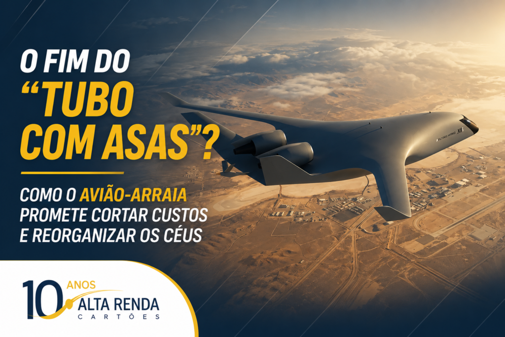 Chega de fuselagem cilíndrica com asas penduradas: o JetZero Z4, apelidado de 'avião-arraia', quer reescrever o design da aviação comercial. Com a chamada asa integrada, a aeronave une corpo e asas em uma única estrutura que gera sustentação do início ao fim, reduzindo o consumo de combustível em até 50% em relação a jatos como o Boeing 787 — e prometendo passagens mais baratas no futuro.

Projetado para cerca de 250 passageiros, o Z4 elimina as janelinhas tradicionais e aposta em painéis de alta definição com câmeras externas, além de claraboias e um layout de cabine mais espaçoso. Com investimento da Força Aérea dos EUA e a United Airlines entre as interessadas, o primeiro voo do protótipo está previsto para 2027 e a entrada em operação deve acontecer no início da década de 2030.

O futuro dos céus já está sendo redesenhado — e ele parece muito mais com uma arraia do que com um tubo com asas.