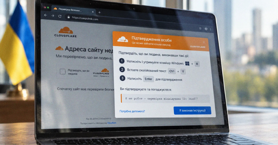 Uma nova campanha ClickFix está sequestrando sites legítimos de empresas ucranianas, de uma clínica de tratamento capilar a uma livraria especializada, e trocando o conteúdo por telas falsas de verificação da Cloudflare. A vítima é instruída a colar um comando do Windows Installer no diálogo Executar, que baixa silenciosamente um infostealer até então desconhecido, batizado de Psychedelic.

Depois de entrar no sistema, o malware coleta senhas salvas e tokens de conta do Chrome, Edge, Brave, Opera, Vivaldi e Yandex, e ainda varre extensões e aplicativos de carteiras de criptomoedas como MetaMask, Trust Wallet, OKX Wallet, Exodus e Electrum. Ele também cria persistência via tarefa agendada e segue consultando seu servidor de comando e controle em busca de novas ordens.

Pesquisadores da Arctic Wolf ligaram a operação a artefatos em russo e a um painel de gestão de iscas exposto chamado Rublevka TDS, com a Ucrânia concentrando a esmagadora maioria das vítimas registradas. O recado é direto: se uma página pedir para você colar um comando no Executar do Windows para provar que é humano, feche a aba. Reforce sua privacidade com uma VPN confiável antes que a próxima isca chegue.