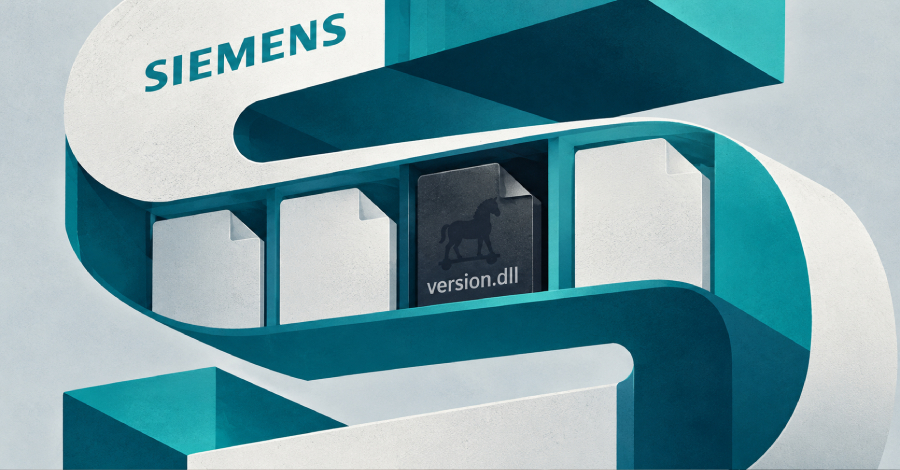 A Siemens corrigiu uma vulnerabilidade de alta severidade de DLL sideloading no Software Center, rastreada como CVE-2026-110936 e com pontuação CVSS v4 de 8.4, após confirmar que a falha estava sendo explorada ativamente. O problema permitia que atacantes colocassem uma DLL especialmente construída em um diretório pesquisado pela aplicação, resultando em execução arbitrária de código com os mesmos privilégios do serviço afetado. A correção chega na versão 4.0.9.8.

A campanha é um estudo de caso sobre abuso de confiança. Os atacantes usaram uma cópia legítima e assinada digitalmente do Siemens Software Center e plantaram ao lado dela um archive.dll malicioso, acionando o msiexec.exe para executar um pacote MSI que inicia toda a cadeia. Como o binário usado como isca parece legítimo e a versão 3.5.8.7 carregava arquivos auxiliares da própria pasta sem validação, o código malicioso passou direto pelas defesas.

Pesquisadores atribuem a atividade a uma plataforma de entrega ClickFix chamada Romulus, já usada para distribuir o Legion Loader e outros malwares. Algumas campanhas chegaram a abusar de GPTs personalizados maliciosos no ChatGPT para levar vítimas a páginas falsas com a isca ClickFix, que executa PowerShell para instalar o MSI e, por fim, um trojan de acesso remoto. A Siemens divulgou indicadores de comprometimento, incluindo dois IPs de comando e controle e um domínio de distribuição, e recomenda atualizar imediatamente, bloquear a infraestrutura listada e caçar processos SiemensSoftwareCenter.exe iniciados pelo msiexec.exe a partir de AppData\Local\Programs.