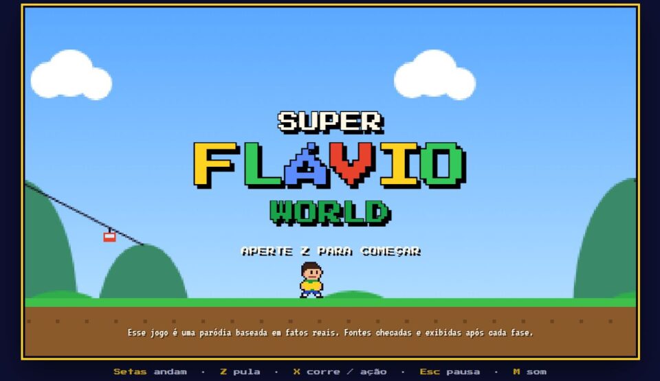 Um novo newsgame indie chamado Super Flávio World transforma as acusações de corrupção contra o senador e candidato à presidência Flávio Bolsonaro em uma aventura jogável no estilo Super Mario World. É gratuito e já está disponível.

O jogo é acompanhado pelo site flavioemfatos.com, que mapeia 31 conexões, 9 casos principais e 215 fontes que detalham investigações contra o político de extrema-direita, do esquema da "rachadinha" ao caso Marielle Franco. Jogue e compartilhe para exigir responsabilização.