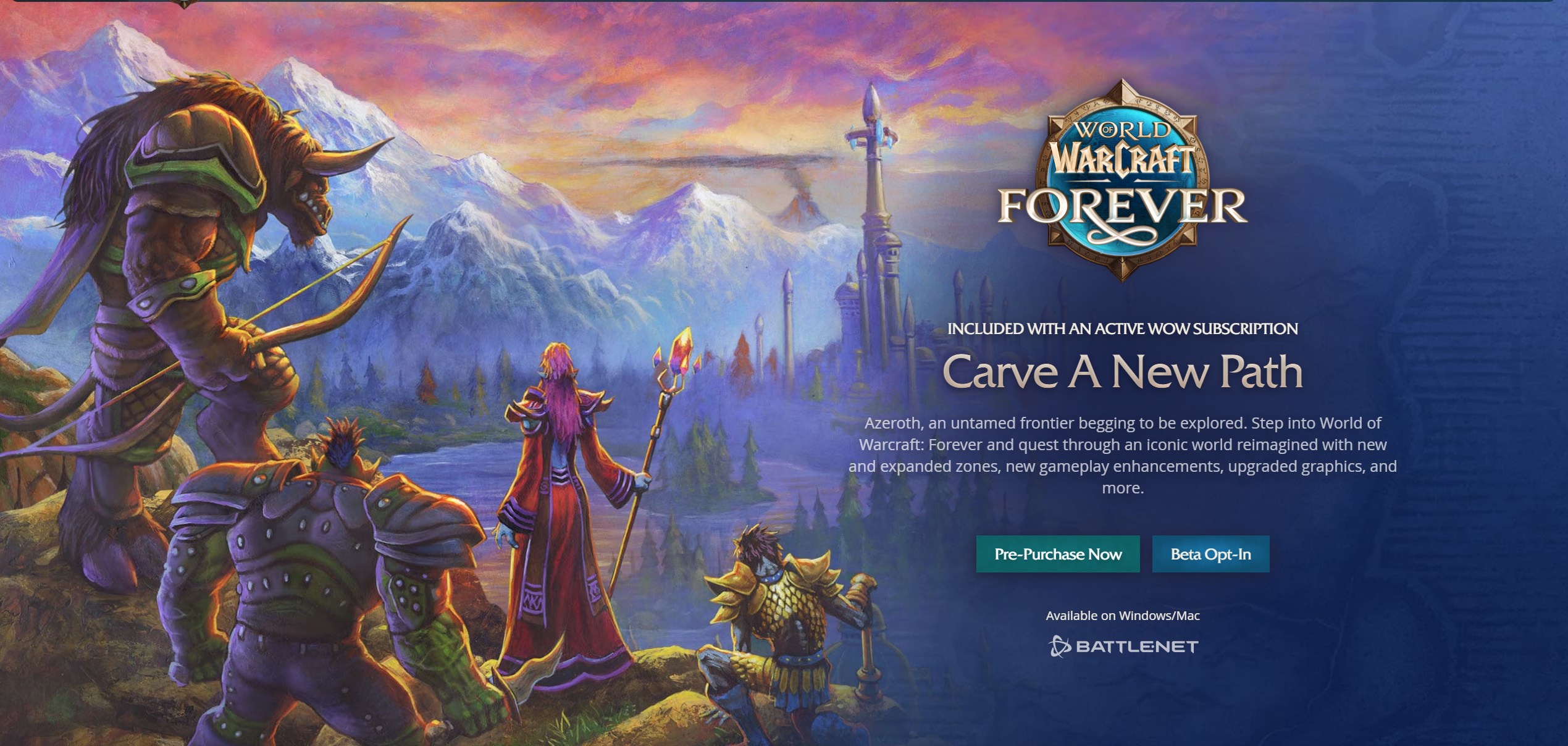 A Blizzard acaba de abrir as inscrições para a beta de World of Warcraft: Forever, e a página de cadastro finalmente está no ar para quem quer uma chance de testar essa nova era de Azeroth antes de todo mundo. O anúncio vem junto com uma apresentação completa do Forever, então o hype está a todo vapor.

Se você já virou a madrugada em raid ou refez o mesmo personagem dez vezes, essa é a sua hora: acesse a página oficial de opt-in, ative a inscrição e deixe sua conta pronta. Convite de beta nunca é garantido, mas acesso antecipado a um novo capítulo de WoW é o tipo de coisa que jogador lembra por anos.

Um recado honesto: a Blizzard adora anunciar mundos visionários enquanto corta as equipes que os constroem. Demissões em massa e gestão guiada só por lucro não são detalhe paralelo dessa indústria, são o motivo do desgaste de tanto talento. Apoie quem desenvolve, não apenas o roadmap.