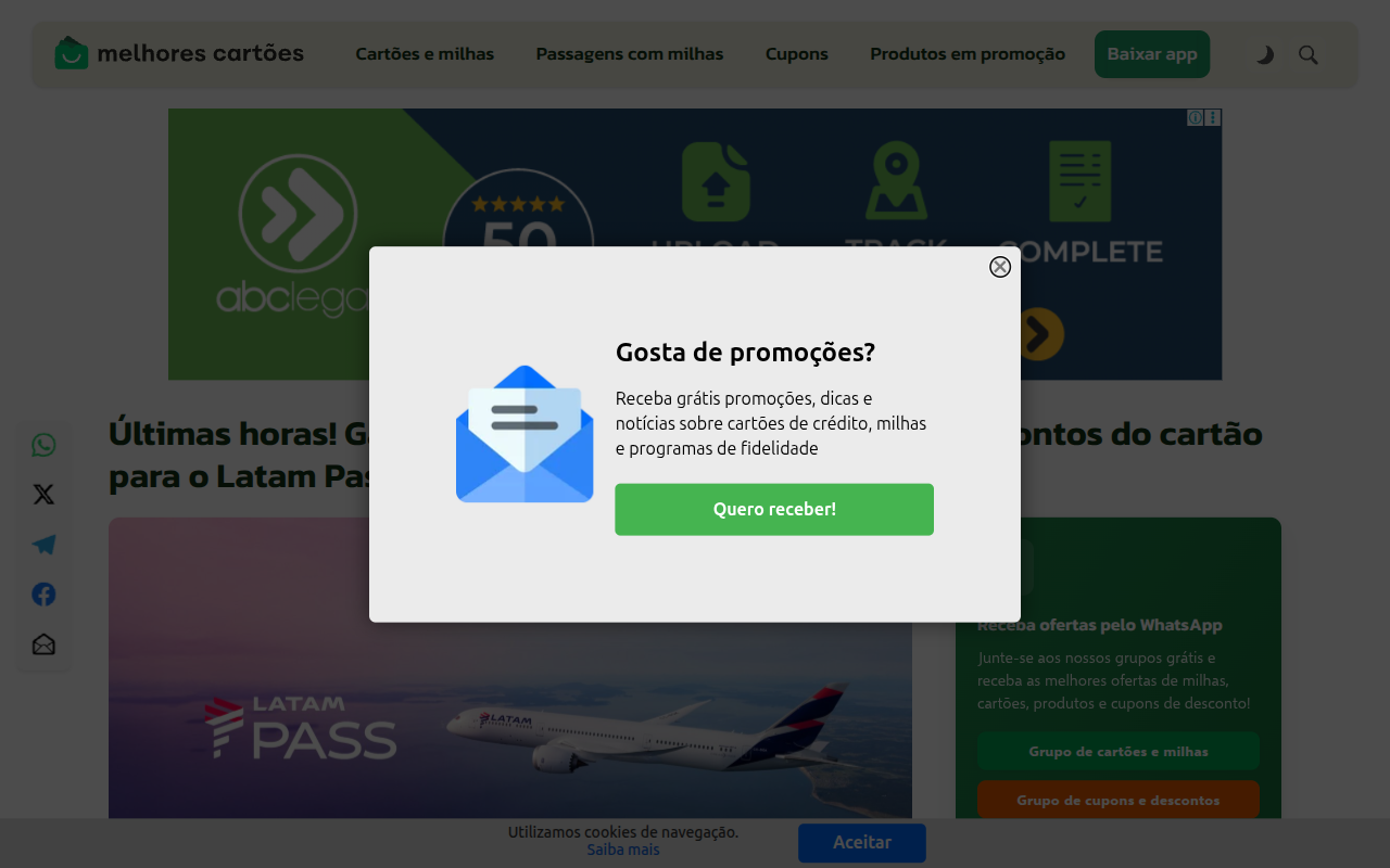 O Latam Pass está oferecendo 25% de bônus na transferência de pontos dos cartões de crédito de bancos parceiros, mas a promoção termina hoje, 18 de setembro. É preciso se cadastrar na página da promoção antes de transferir para garantir as milhas extras.

Quem faz a transferência entre os programas pela primeira vez também recebe 1.000 milhas adicionais. O bônus é limitado a 300.000 milhas por CPF, creditado em até 30 dias após o fim da campanha e válido por 36 meses.

Livelo e Esfera ficaram de fora dos parceiros elegíveis desta vez, então confira os bancos participantes antes de agir. É uma oportunidade rápida e valiosa para quem quer turbinar o saldo no Latam Pass.