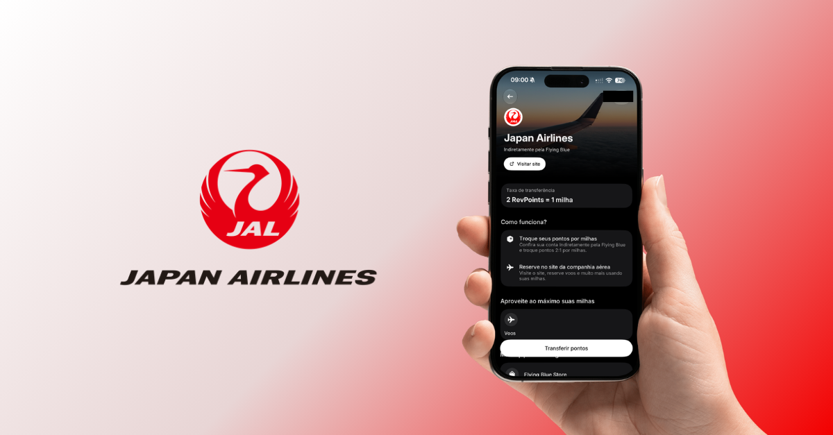 A Revolut acaba de turbinar o RevPoints com um parceiro de peso: a Japan Airlines. Por meio do Flying Blue, programa da Air France e KLM, os clientes agora podem transferir pontos na proporção de 2:1 e resgatar em voos elegíveis da Japan Airlines, abrindo a porta para viagens de longa distância com muito mais valor para quem acumula pontos no cartão.

Mas a novidade vai além das milhas. A Conta Global da Revolut transforma o app em um verdadeiro hub financeiro, com mais de 30 moedas disponíveis para comprar, enviar e receber 24 horas por dia em tempo real, além de cartão físico e virtual aceito em mais de 160 países. No início de 2026 a empresa zerou o IOF na compra de moeda estrangeira e oferece spread reduzido até limites mensais que crescem conforme o plano de assinatura.

A Revolut também está ampliando a oferta de crédito em todas as categorias de plano no Brasil, apostando em uma escolha baseada em experiência e benefícios, e não em renda mínima ou convite. Se você busca uma forma mais inteligente de gastar no exterior, converter moedas e ainda acumular pontos, este é um ótimo momento para entrar. Vale comparar opções como Wise e Nomad para garantir o melhor câmbio e montar sua estratégia global de gastos.