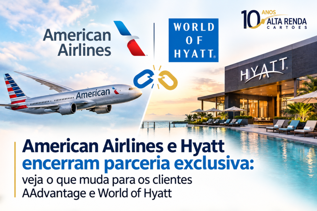 Grandes nomes do mundo das milhas acabaram de anunciar uma reviravolta importante. A American Airlines e a Hyatt decidiram encerrar a parceria exclusiva entre os programas AAdvantage e World of Hyatt, fechando a porta para parte dos benefícios cruzados que os viajantes fiéis aproveitavam há anos.

Ainda há boas notícias. Você continua podendo acumular milhas AAdvantage em estadias nos hotéis Hyatt, bastando informar o número AAdvantage na reserva ou no check-in. Mas os benefícios de integração mais profundos, como os Loyalty Point Rewards ligados à parceria e as oportunidades Enhance with Miles, vão sair de cena.

Quem ainda não vinculou as contas precisa correr. A vinculação deve ser feita até 15 de novembro de 2026, com prazos importantes que se estendem até 31 de março de 2027 para selecionar determinados prêmios. Para quem vive de pontos e milhas, este é o momento de revisar as contas e garantir o que já conquistou antes que a janela se feche.