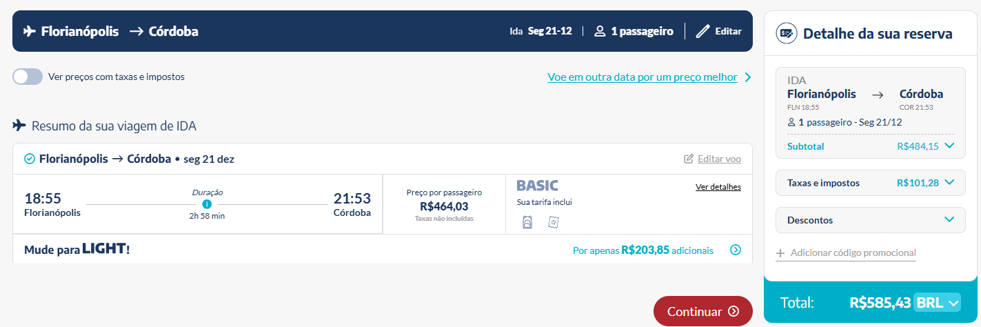 Passageiros do Sul do Brasil ganham mais uma opção para cruzar a fronteira sem escalas. A JetSMART confirmou uma nova rota direta entre Florianópolis e Córdoba, com início em 16 de dezembro de 2026. A operação sazonal terá cinco voos semanais e segue até a Semana Santa de 2027, conectando Santa Catarina à segunda maior cidade da Argentina.

As passagens já estão à venda a partir de R$ 462 + taxas ou desde 5 mil milhas AAdvantage + taxas por trecho. Essa é a 14ª rota da companhia no Brasil e a terceira conexão internacional partindo de Florianópolis, reafirmando a proposta da JetSMART de democratizar o acesso aéreo com tarifas baixas e voos ponto a ponto.